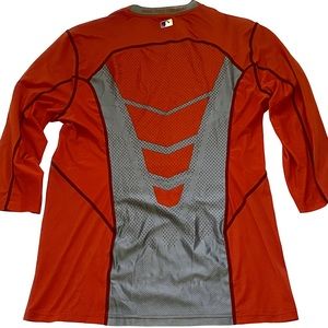 Nike Pro Hypercool Fitted 3/4 Sleeve Shirt Red Mens Size M MLB COLLECTION